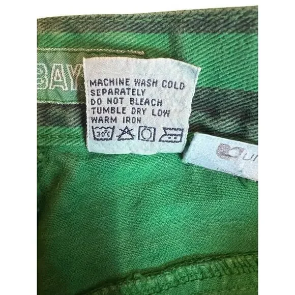 UNIONBAY Extra Comfort Women's 90s Preppy Bermuda Green Short Striped Size 32 - Picture 8 of 15